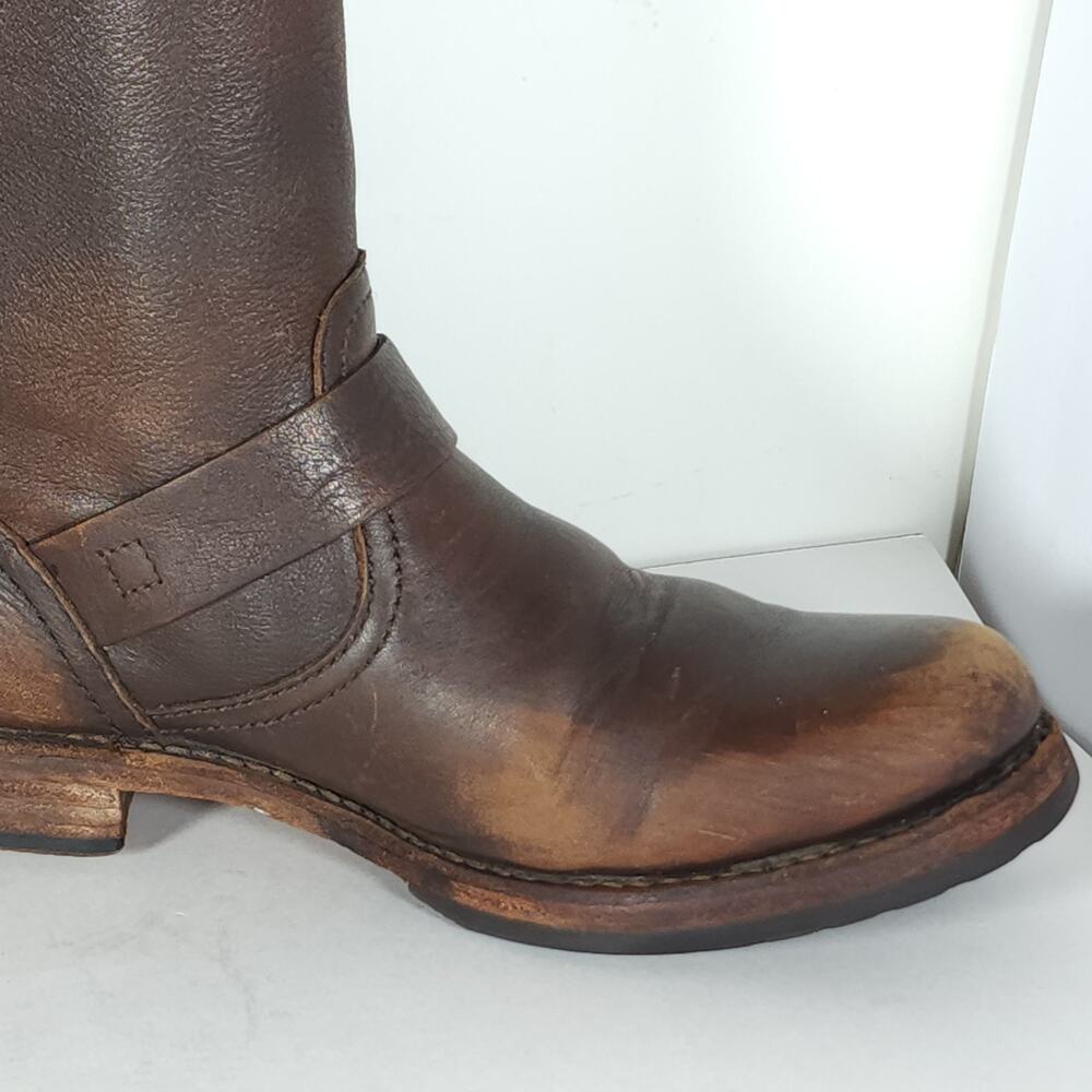 Frye Women's Veronica Slouch US 7,5B Brown Distressed Leather Engineer Boots - Picture 14 of 16